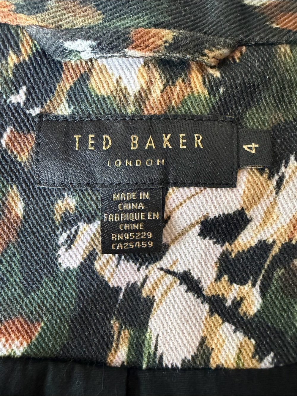 100% Cotton Denim Ted Baker Inniza Camo Utility Jacket Mini Dress Belted Size 4 - Picture 6 of 12